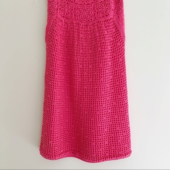 Tibi Crochet Dress Medium Sleeveless Pink - Picture 3 of 8